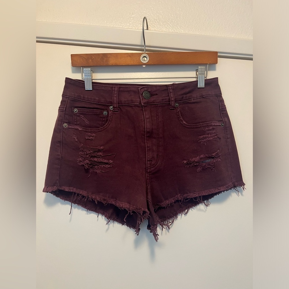 American Eagle Outfitters Burgundy Jean Shorts